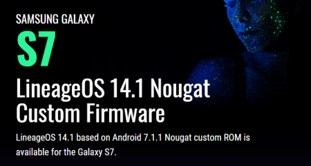 Update Galaxy S7 to LineageOS 14.1 Nougat Custom Firmware