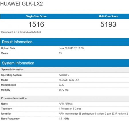 Huawei nova 5i with 6GB of RAM hits Geekbench!