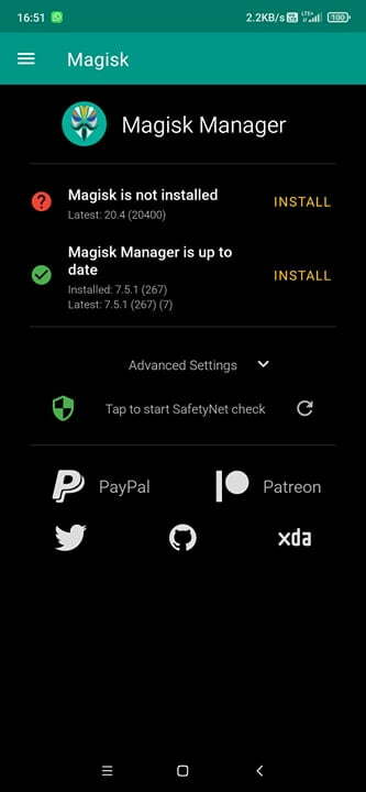 Magisk Manager Installed