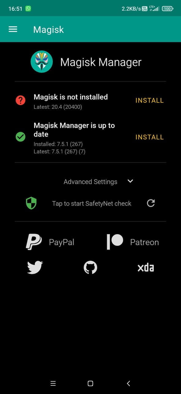 Install Magisk Manager