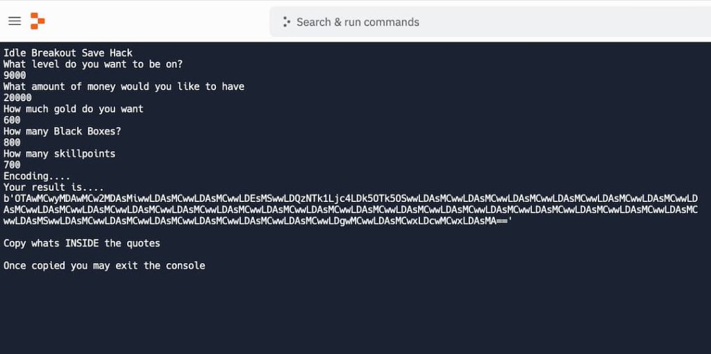 Idle Breakout codes