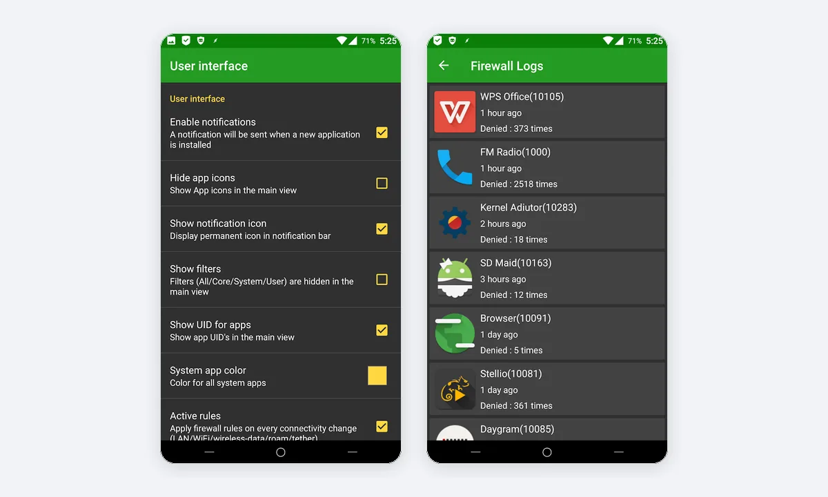 AFWall+ app screenshots