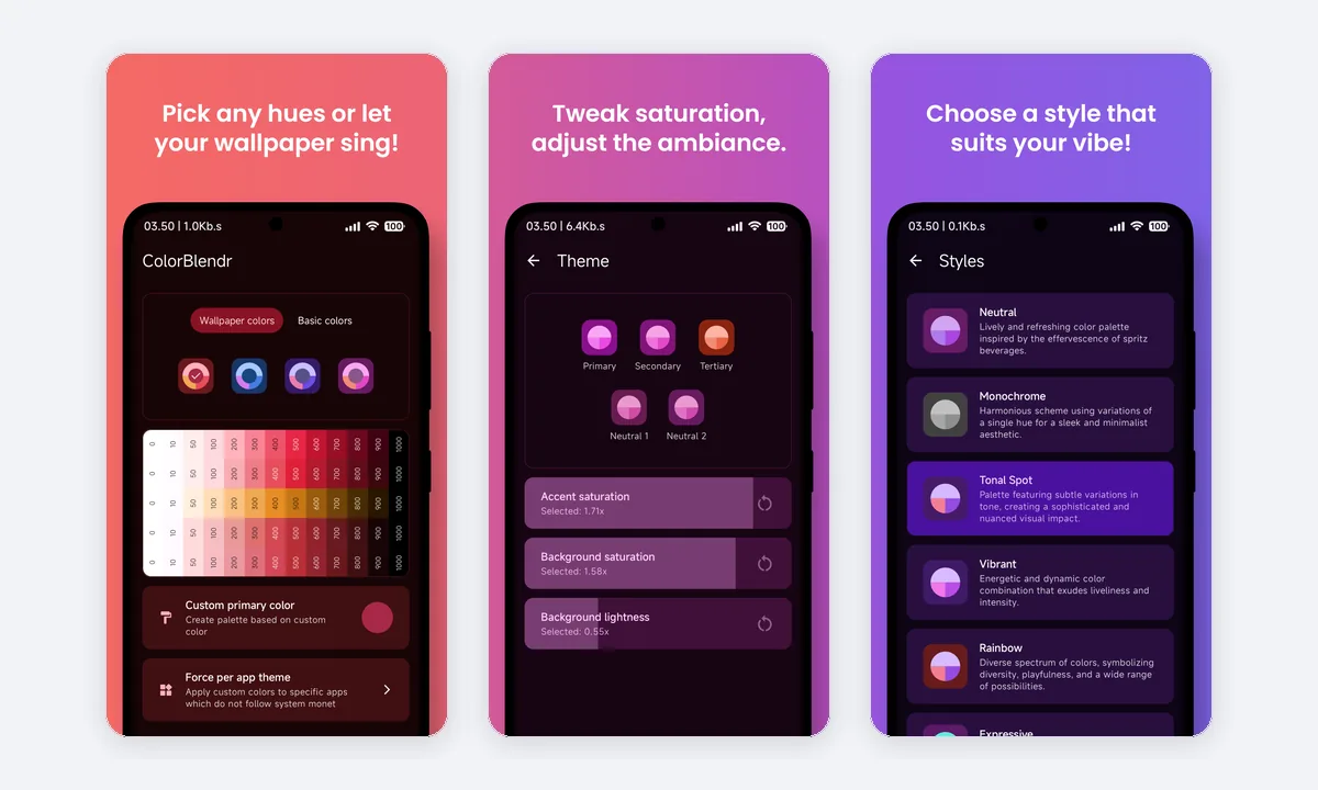 ColorBlendr app screenshots