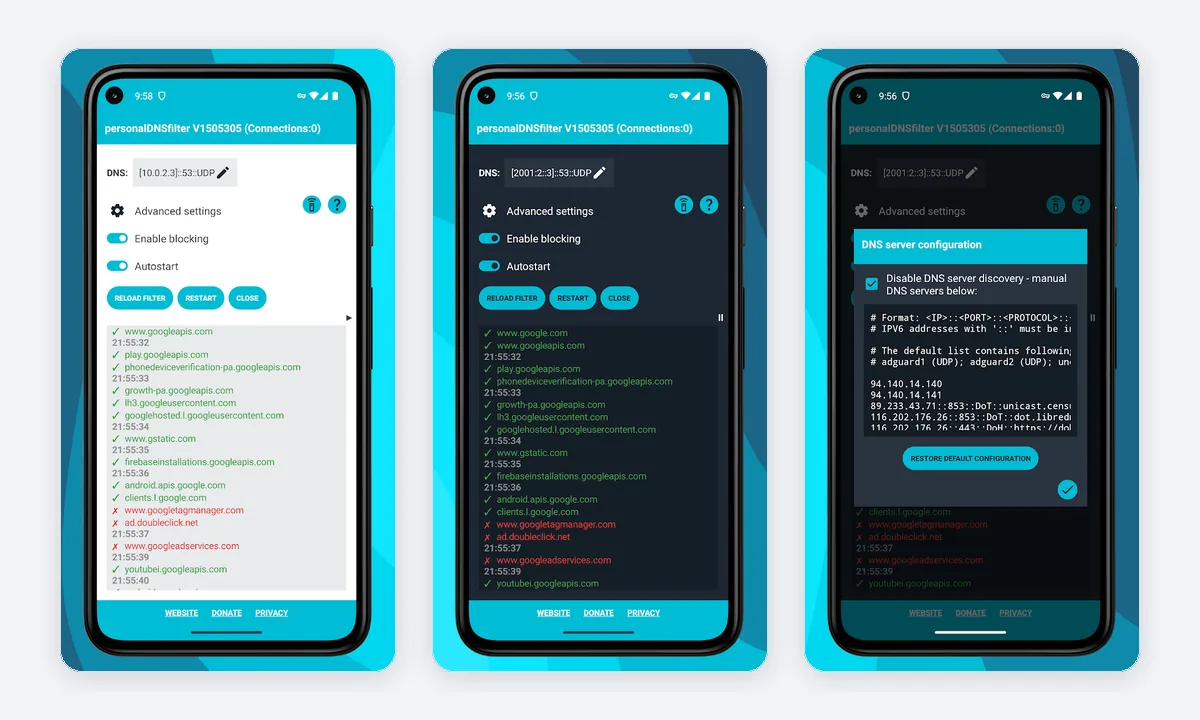 personalDNSfilter app screenshots