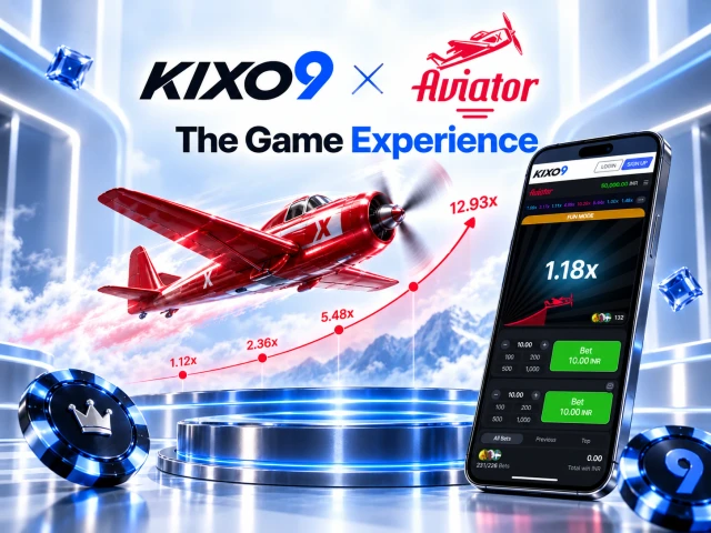 KIXO9 Aviator game on mobile with red plane and multiplier graph.