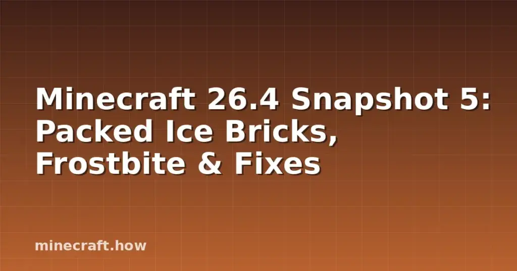 Header image for Minecraft 26.4 Snapshot 5 Packed Ice Bricks update