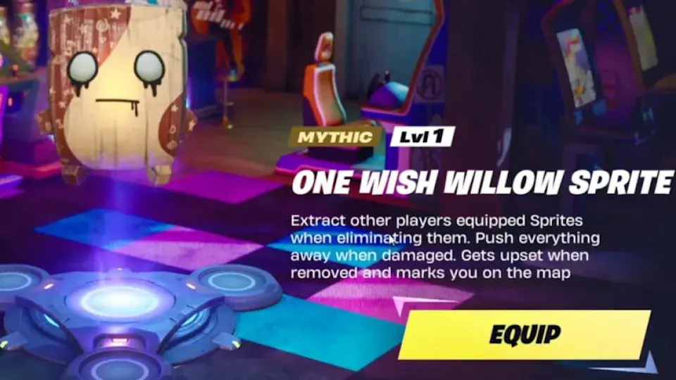 One Wish Willow Sprite shown in the Fortnite Locker